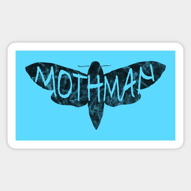 Mothman - Point Pleasant WV Mothman Figure Moth Man Cryptozoology Legend Design Sticker by Get Hopped Apparel